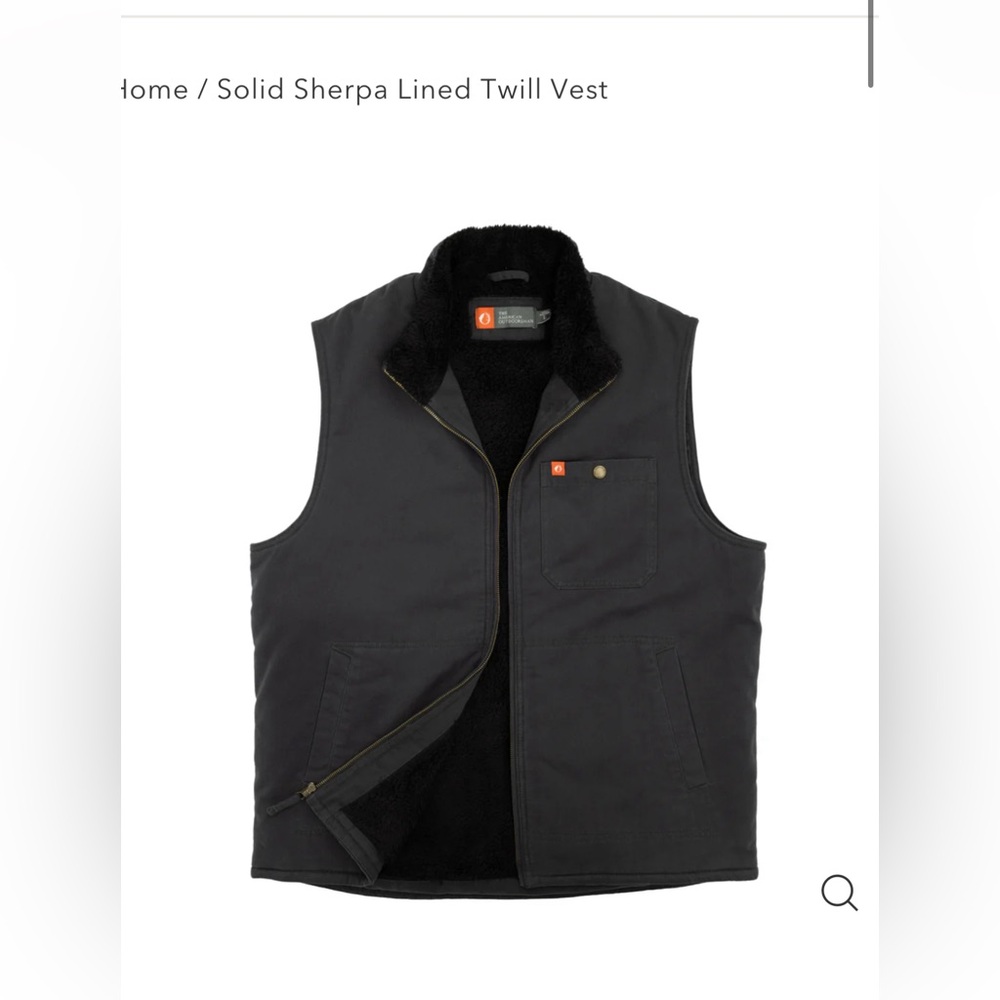 SOLID SHERPA LINED TWILL VEST XXL- Raven